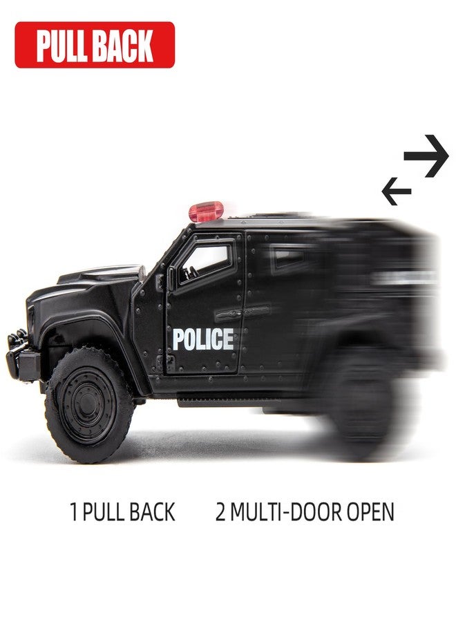 BDTCTK 1/36 Scale JLTV Armored Car Police Car Model, Zinc Alloy Die-Cast Pull Back Vehicles Kid Toys for Boy Girl Gift (Black) - Image 3